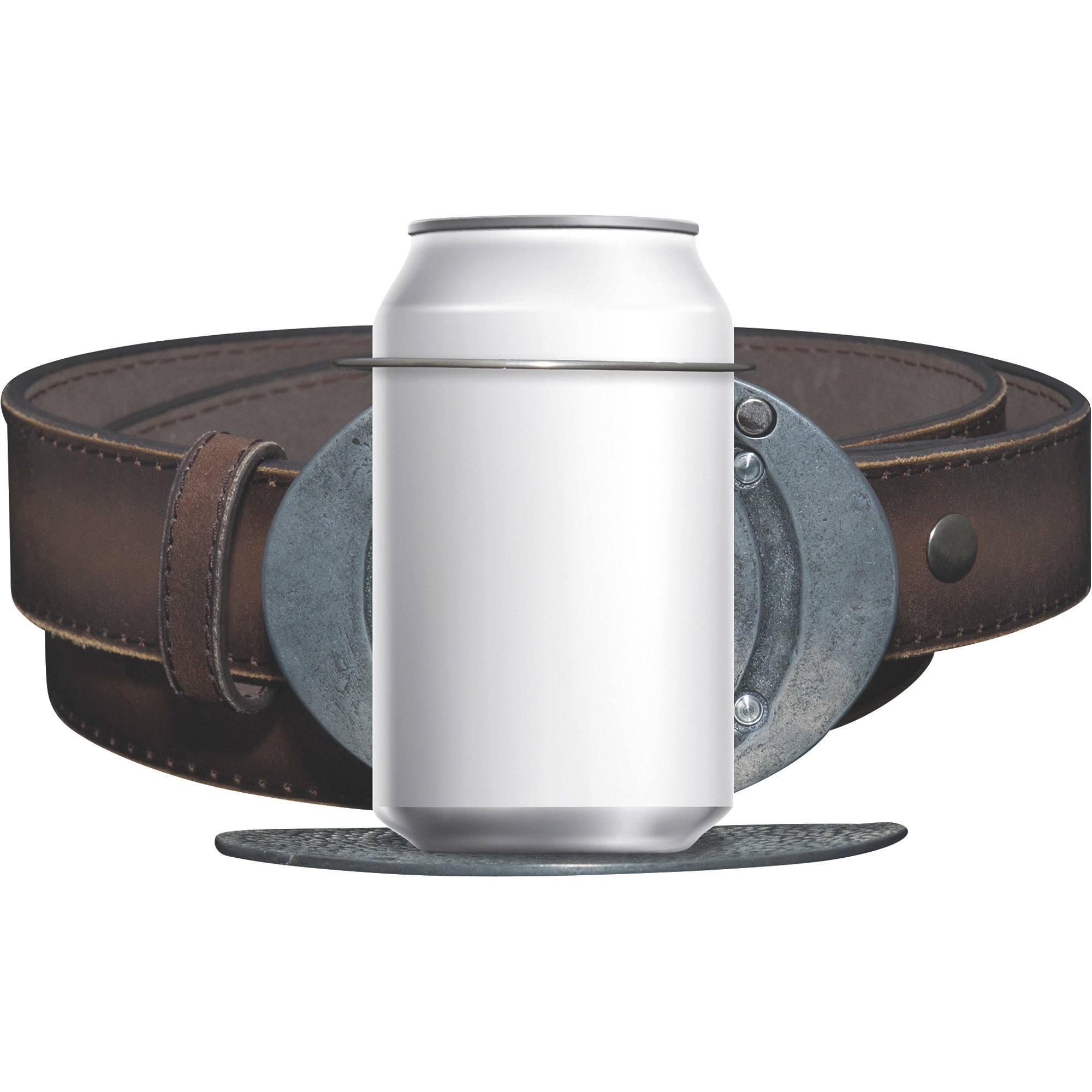 BevBuckle Retractable Beverage Holding Belt Buckle — Mustache, Model# BBM112